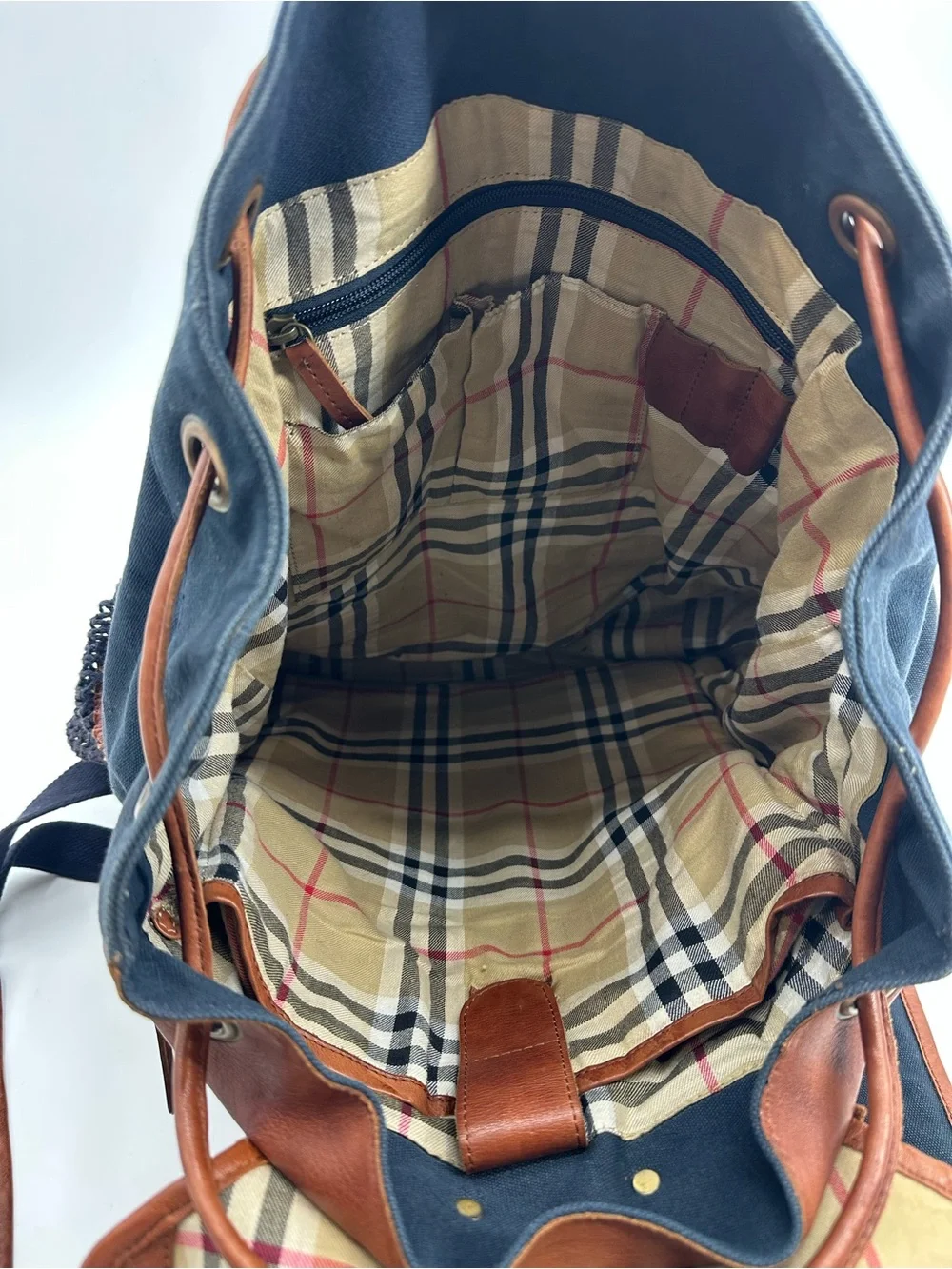 Gilded Age Globetrotter Black Canvas Backpack with Brown Leather Trim